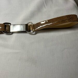 LANDES Leather belt - Espresso with silver clip